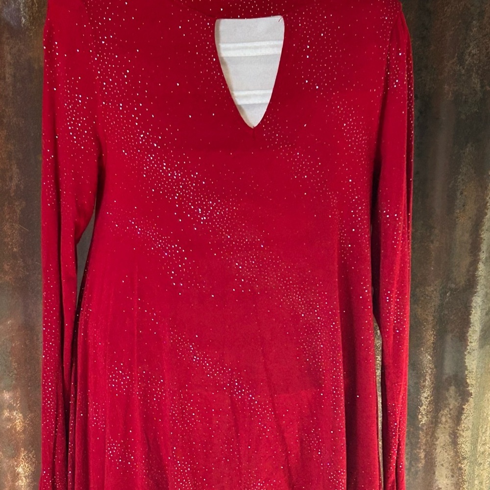 ❤️Jennifer Lopez Red Embellished Tunic Top- XS - Picture 3 of 7